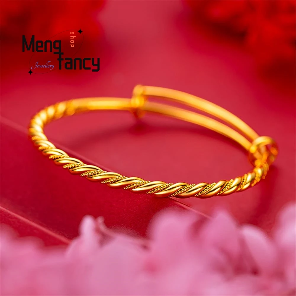 Vietnam Placer Gold Twisted Bracelet Charms Fashion Couple Designer Bangle Jewelry Luxury Elegant Women Souvenir Holiday Gifts
Vietnam Placer Gold Twisted Bracelet Charms Fashion Couple Designer Bangle Jewelry Luxury Elegant Women Souvenir Holiday Gifts