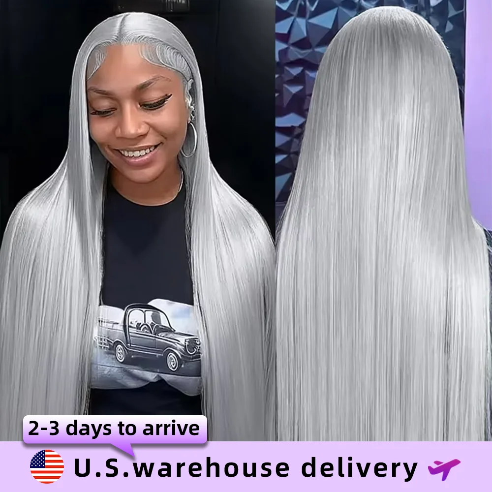 36 Inch Silver Grey Straight 13x6 HD Transparent Lace Front Human Hair Wig 13x4 Colored Pre Plucked Lace Frontal Wigs For Women
36 Inch Silver Grey Straight 13x6 HD Transparent Lace Front Human Hair Wig 13x4 Colored Pre Plucked Lace Frontal Wigs For Women