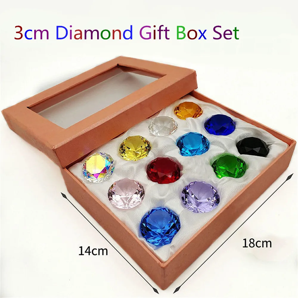 Colorful Crystal Glass Diamond 12 color round cut Crystal Gem Gift Box Gift Room Decoration Birthday Gift (12 pieces)
Colorful Crystal Glass Diamond 12 color round cut Crystal Gem Gift Box Gift Room Decoration Birthday Gift (12 pieces)