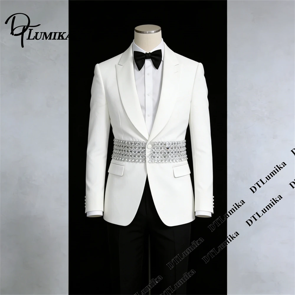 Men's Customized Wedding Groom Suit 2 Pieces with Crystals One Button Jacket with Black Pants, Men's Formal Suit Attire Tuxedo
Men's Customized Wedding Groom Suit 2 Pieces with Crystals One Button Jacket with Black Pants, Men's Formal Suit Attire Tuxedo