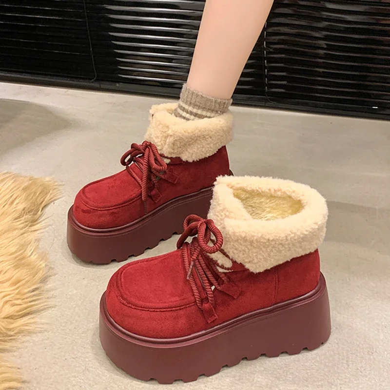 Flats Platform Women Fur Ankle Snow Boots Suede Short Plush Winter Shoes New 2025 Trend Casual Non Slip Warm Fashion Women Botas
Flats Platform Women Fur Ankle Snow Boots Suede Short Plush Winter Shoes New 2025 Trend Casual Non Slip Warm Fashion Women Botas