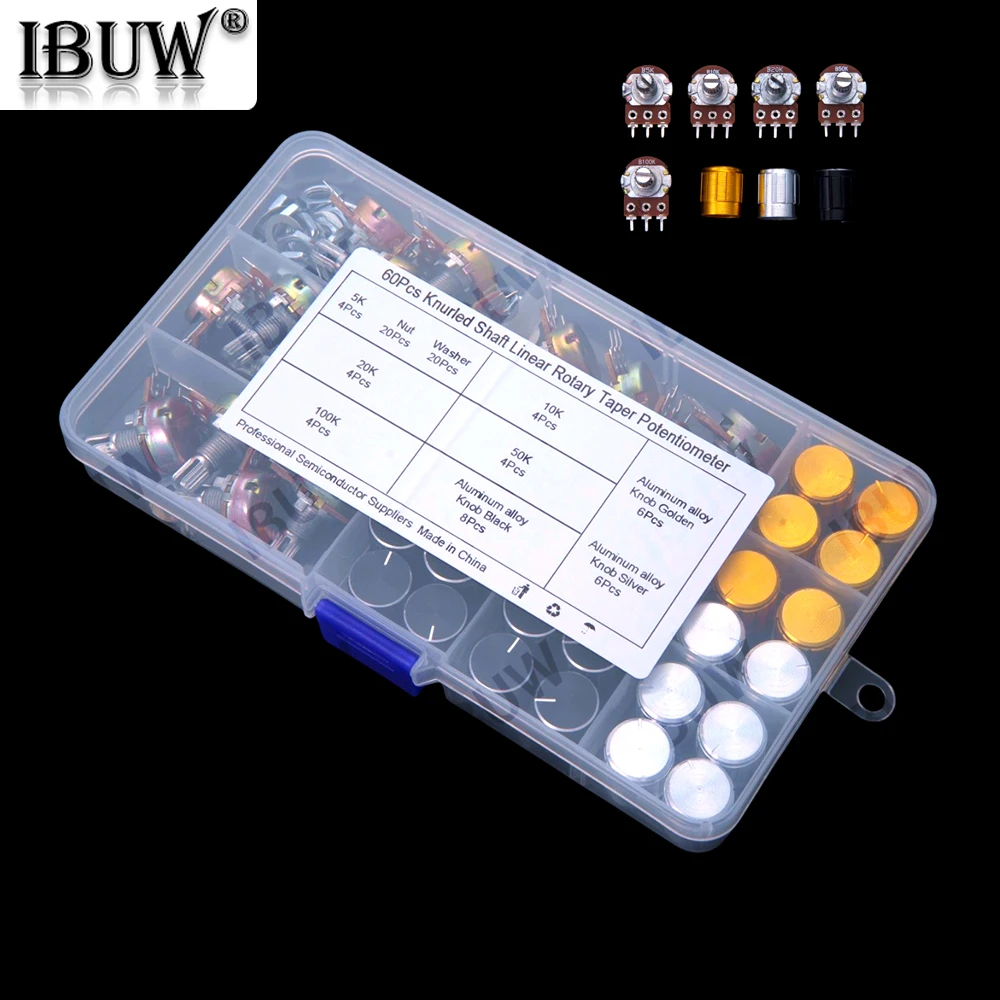 60PCS 5K 10K 20K WH148 potentiometer switches 15MM 5K 10K 20K 50K 100K with knob
60PCS 5K 10K 20K WH148 potentiometer switches 15MM 5K 10K 20K 50K 100K with knob