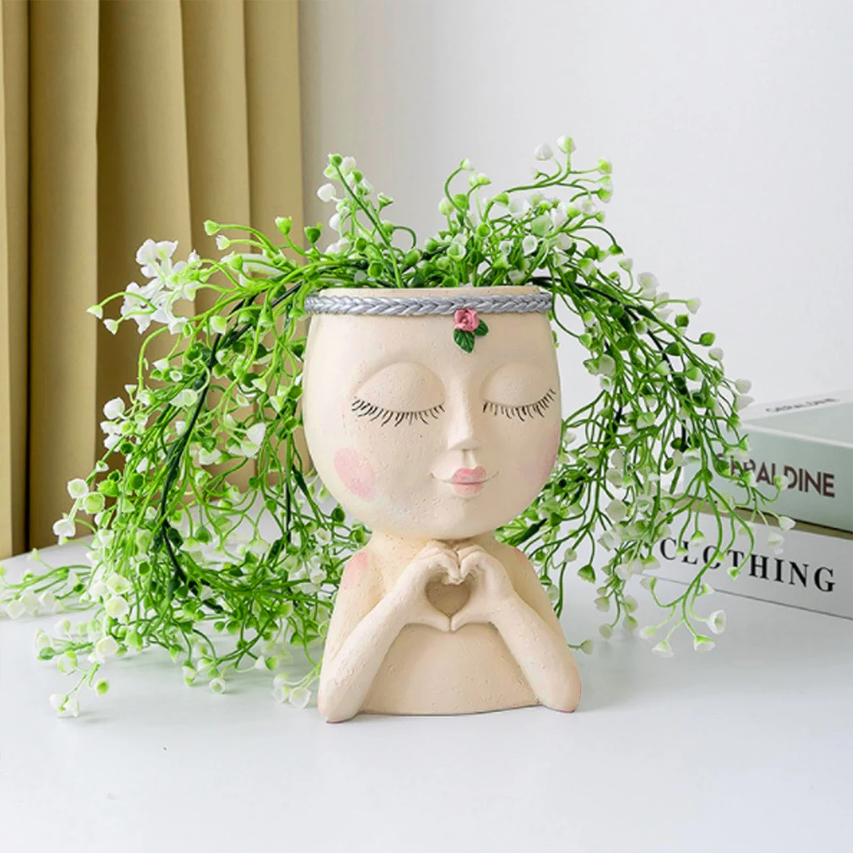 Girls Face Shape Flower Pot Resin Figure Planter Flower Pot For Succulent Plant Resin Ornament For Desktop Home & Office Decor
Girls Face Shape Flower Pot Resin Figure Planter Flower Pot For Succulent Plant Resin Ornament For Desktop Home & Office Decor