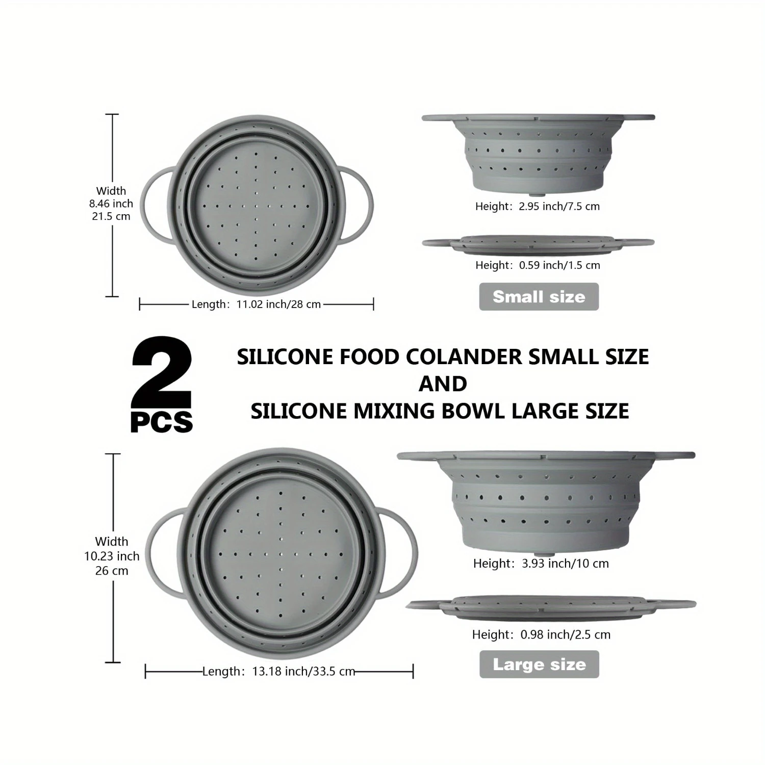 2pcs, Collapsible Silicone Drain Basket for Outdoor Camping and Kitchen - Portable Fruit and Vegetable Washing Basket - Reusable
2pcs, Collapsible Silicone Drain Basket for Outdoor Camping and Kitchen - Portable Fruit and Vegetable Washing Basket - Reusable