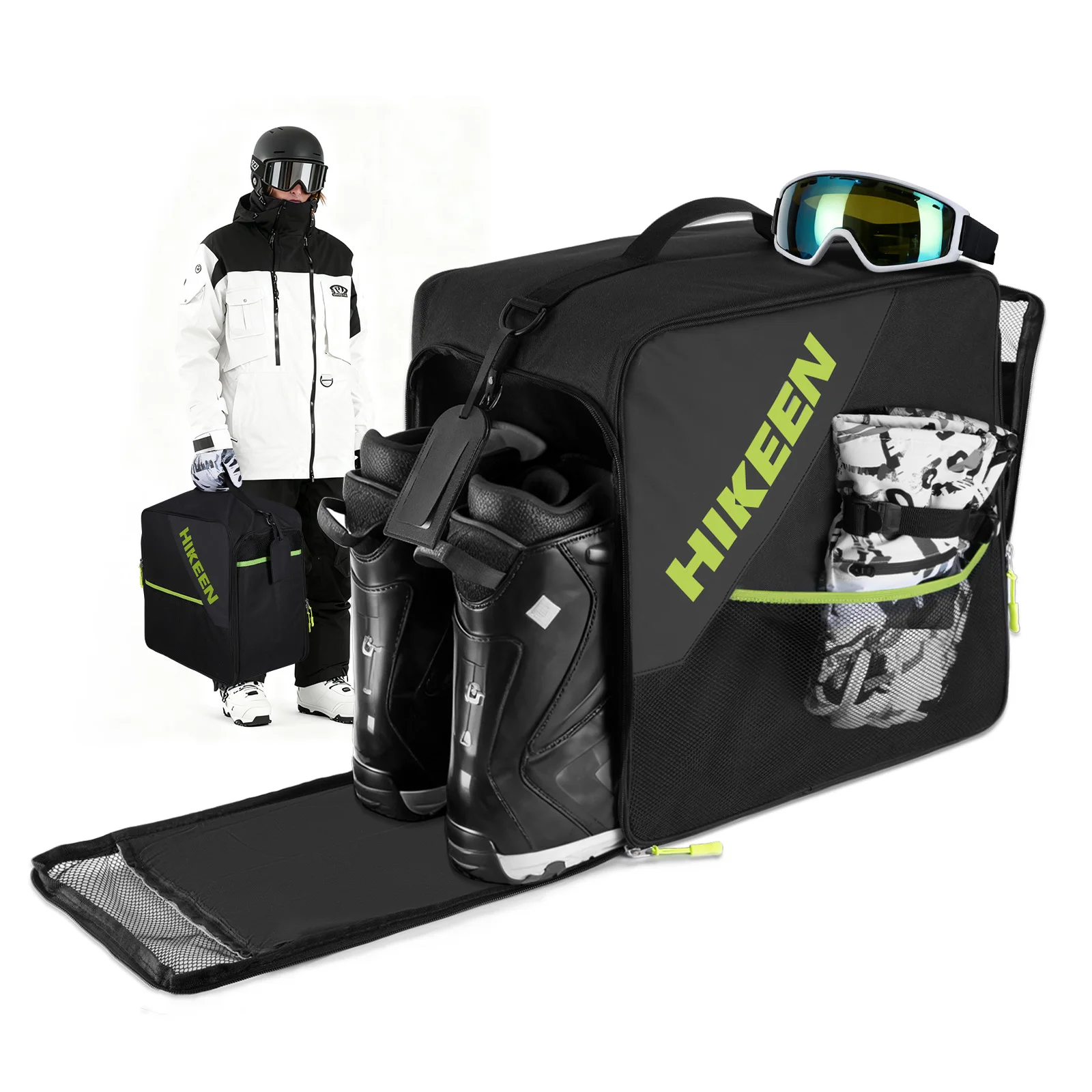 Hikeen Ski Boot Bag 40L Breathable Padded Snowboard Boot Bag with Helmet Compartment,Durable Travel Handbag for Helmet Goggles
Hikeen Ski Boot Bag 40L Breathable Padded Snowboard Boot Bag with Helmet Compartment,Durable Travel Handbag for Helmet Goggles