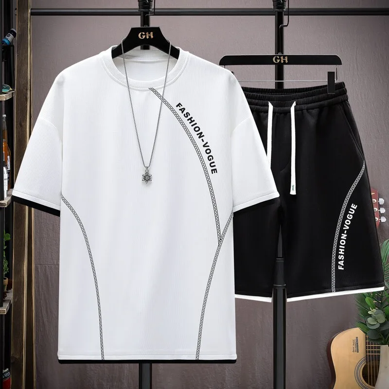 New High Quality Men's Sports Sets Korean Youth Tracksuits Harajuku Breathable Waffle T-shirt Shorts 2 Piece Set Men Clothing
New High Quality Men's Sports Sets Korean Youth Tracksuits Harajuku Breathable Waffle T-shirt Shorts 2 Piece Set Men Clothing