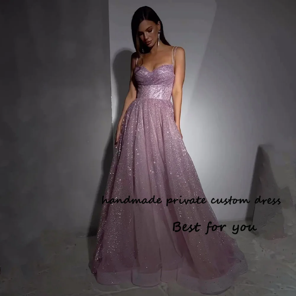 Sparkling Tulle Evening Party Dresses Spaghetti Straps Sweetheart Prom Dress A Line Long Celebrate Occasion Gowns Floor Length
Sparkling Tulle Evening Party Dresses Spaghetti Straps Sweetheart Prom Dress A Line Long Celebrate Occasion Gowns Floor Length