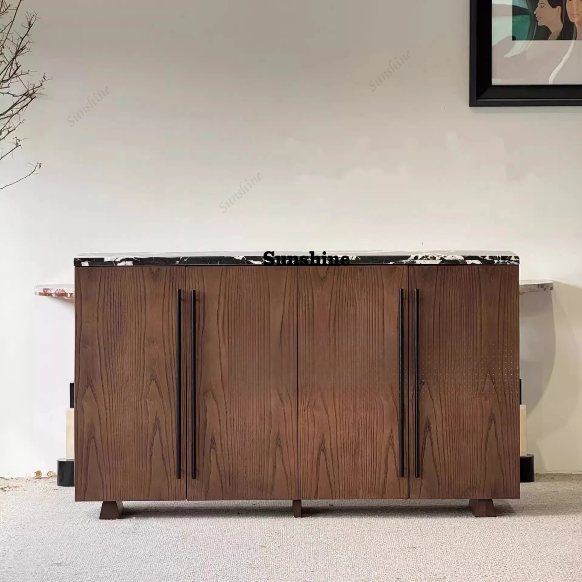 French medieval solid wood dining side cabinet, light luxury simple locker
French medieval solid wood dining side cabinet, light luxury simple locker