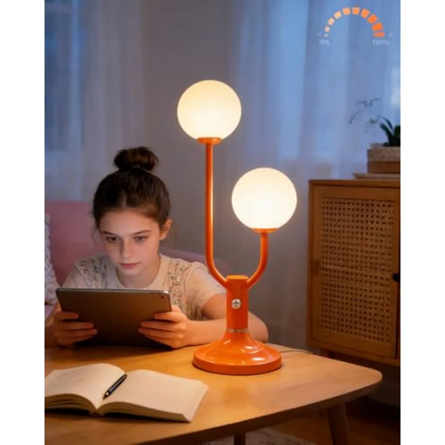 Globe Table Lamp for Bedroom Mid Century Modern Orange Small Desk Lamp Dimmable 3000K Warmwhite Nightstands Bedside Lamp for Li
Globe Table Lamp for Bedroom Mid Century Modern Orange Small Desk Lamp Dimmable 3000K Warmwhite Nightstands Bedside Lamp for Li