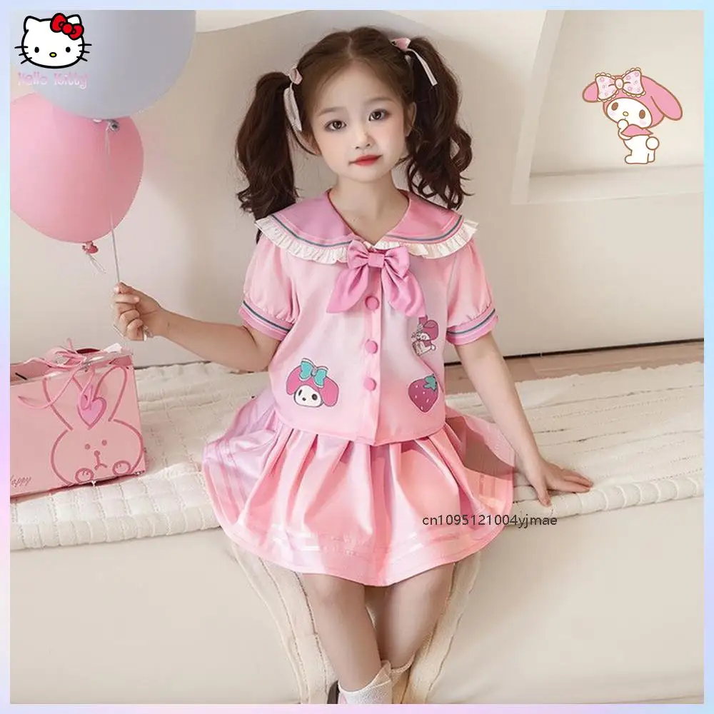 Kawaii Anime Melody Hello Kitty Girls Jk Skirt Set Sanrios Summer Bow Doll Collar Short Sleeve Pleated Skirt Sailor Uniform Gift
Kawaii Anime Melody Hello Kitty Girls Jk Skirt Set Sanrios Summer Bow Doll Collar Short Sleeve Pleated Skirt Sailor Uniform Gift