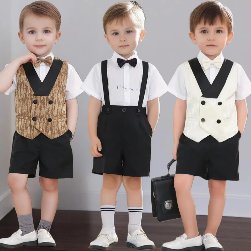 Children Formal Vest Blazer Set British Gentleman Style Boys Wedding Suit 2025 Summer School Kids Concerts Performance Outfits
Children Formal Vest Blazer Set British Gentleman Style Boys Wedding Suit 2025 Summer School Kids Concerts Performance Outfits
