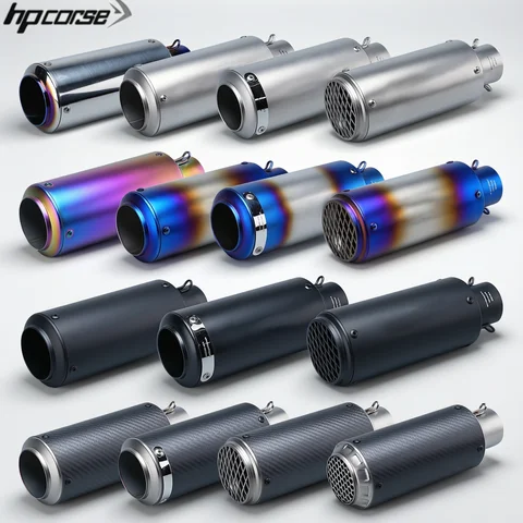 Universal 51mm motorcycle exhaust inox muffler carbon fiber exhaust for z900 R3 R25 MT07 MT09 R1 Z400 Z650