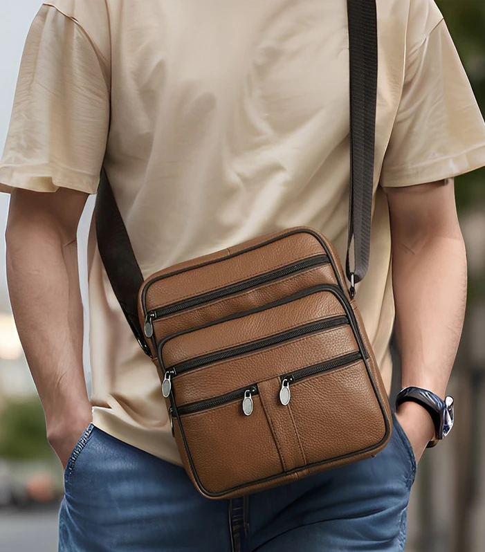 Genuine leather men's square multi-pocket large-capacity flat storage crossbody bag, hand bag, shoulder bag for men
Genuine leather men's square multi-pocket large-capacity flat storage crossbody bag, hand bag, shoulder bag for men