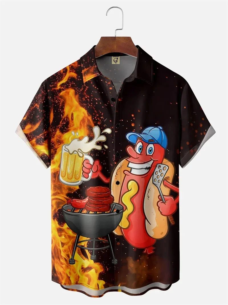 Funny Hot Dog 3d Printed Men Shirts Summer Loose Lapel Short Sleeve Street Tops Women Kid Cartoon Hamburger Hawaiian Shirts
Funny Hot Dog 3d Printed Men Shirts Summer Loose Lapel Short Sleeve Street Tops Women Kid Cartoon Hamburger Hawaiian Shirts