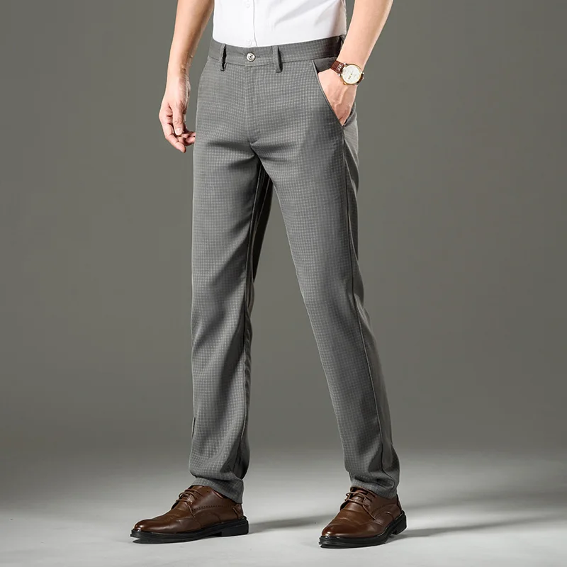 Spring Summer Men's Thin Straight Plaid Casual Pants Classic Style Business Fashion Stretch Slim Pants Male Brand Trousers
Spring Summer Men's Thin Straight Plaid Casual Pants Classic Style Business Fashion Stretch Slim Pants Male Brand Trousers