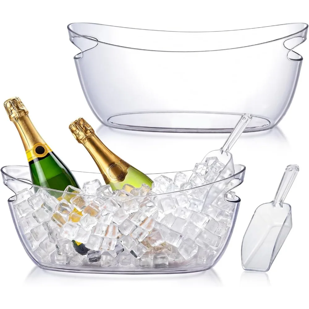 2 Pack Clear Acrylic Ice Buckets Large Champagne Drink Cooler with Scoops for Parties Bar Cooling
2 Pack Clear Acrylic Ice Buckets Large Champagne Drink Cooler with Scoops for Parties Bar Cooling