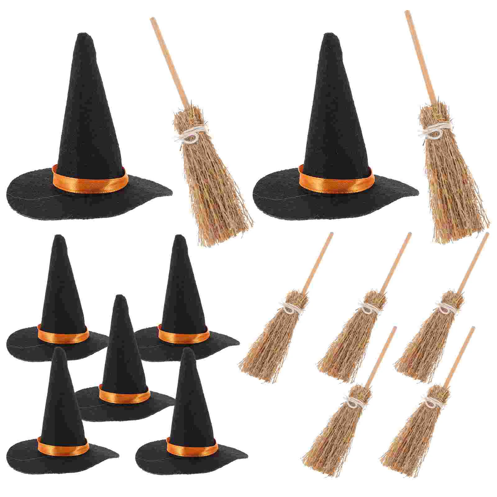 14pcs Miniature Witch Hats Broom Set 7 Felt Hats 7 Wooden Brooms Halloween Party Decor Craft Supplies Tiny Witch Hat naments
14pcs Miniature Witch Hats Broom Set 7 Felt Hats 7 Wooden Brooms Halloween Party Decor Craft Supplies Tiny Witch Hat naments