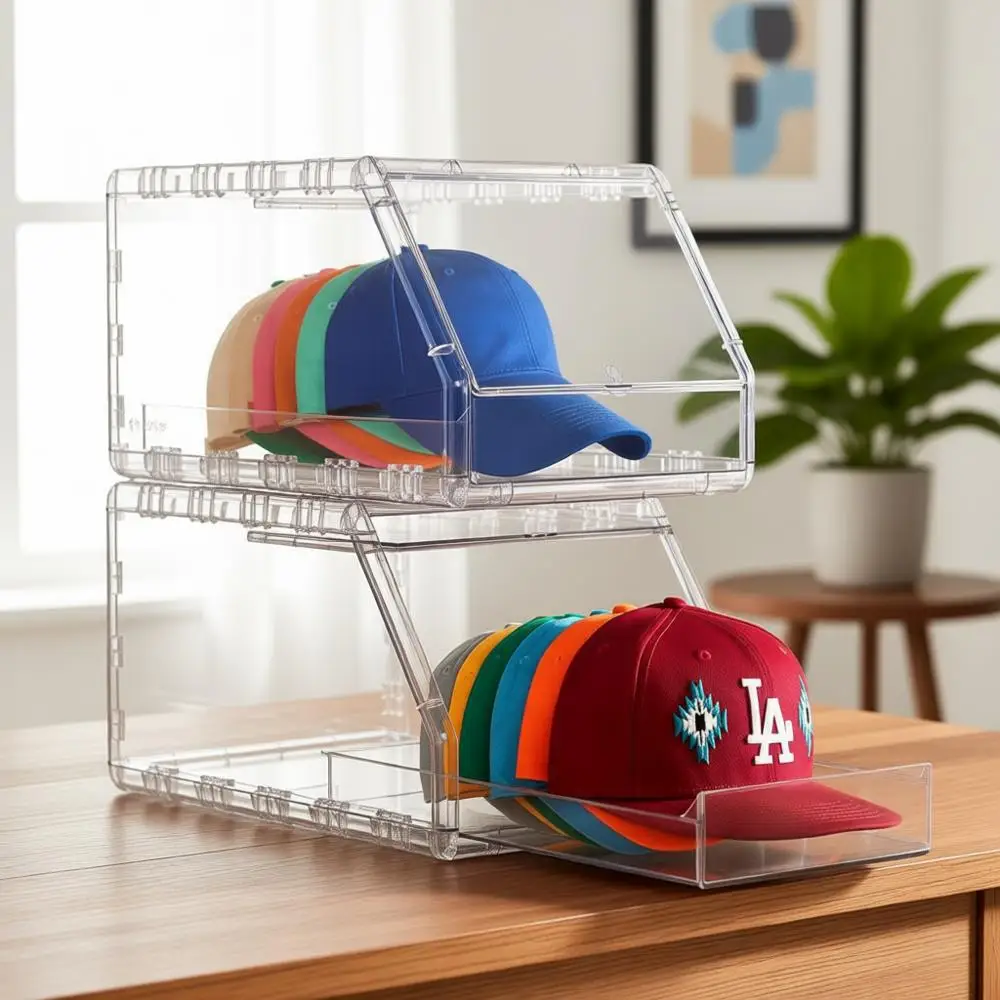 Stackable Clear Hat Display Box, Holds 15 Baseball Caps, Closet & Shelf Organizer with Anti-Slip Mat
Stackable Clear Hat Display Box, Holds 15 Baseball Caps, Closet & Shelf Organizer with Anti-Slip Mat