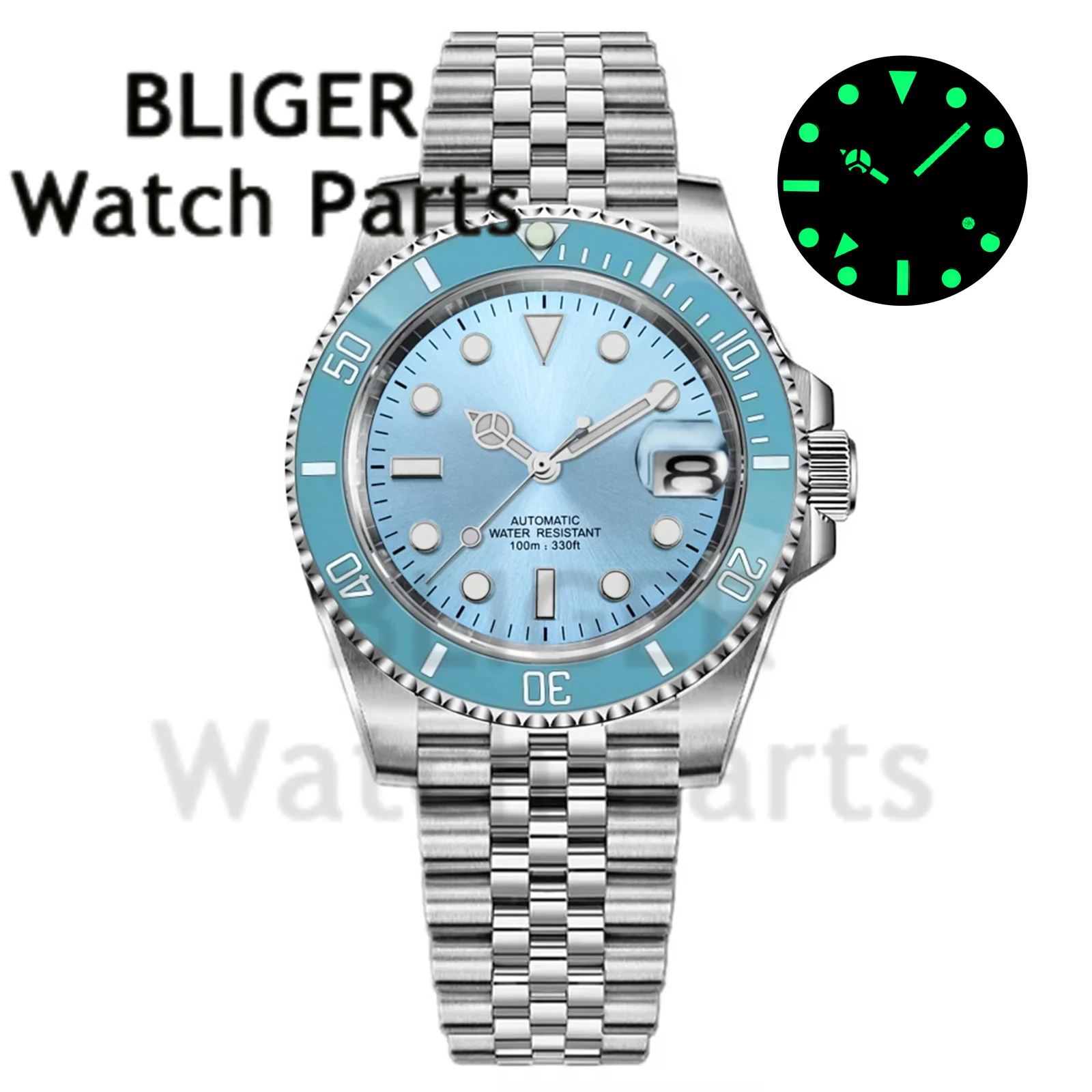 BLIGER Baby Blue Sunberst Dial Ske Blue Ceramic Bezel NH35 Automatic Mechanical 100M Waterproof Sapphire Glass Men Dive Watches
BLIGER Baby Blue Sunberst Dial Ske Blue Ceramic Bezel NH35 Automatic Mechanical 100M Waterproof Sapphire Glass Men Dive Watches