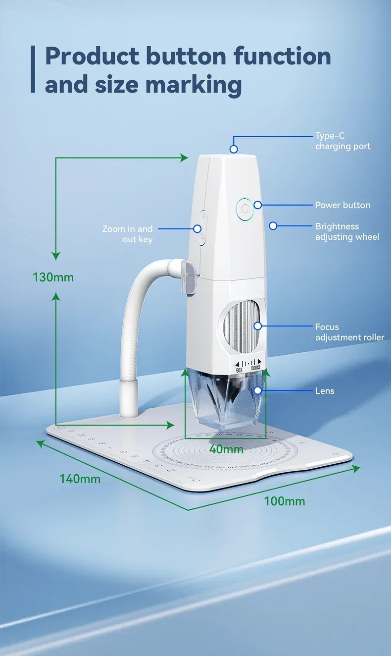 Application Range Adjustable Illumination HD P Magnifier Tool Flexible Stand For Android For IOS USB Connection
Application Range Adjustable Illumination HD P Magnifier Tool Flexible Stand For Android For IOS USB Connection