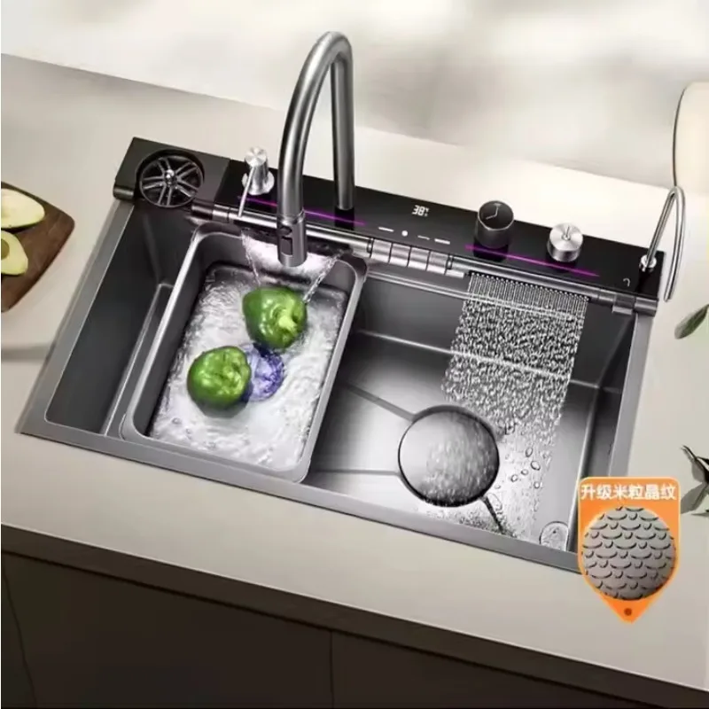 СВЕТОДИОДНЫЙ цифровой дисплей, смеситель для кухонной мойки, популярный современный роскошный одиночный водопад из нержавеющей стали 304, многофункциональный квадратный черный
СВЕТОДИОДНЫЙ цифровой дисплей, смеситель для кухонной мойки, популярный современный роскошный одиночный водопад из нержавеющей стали 304, многофункциональный квадратный черный