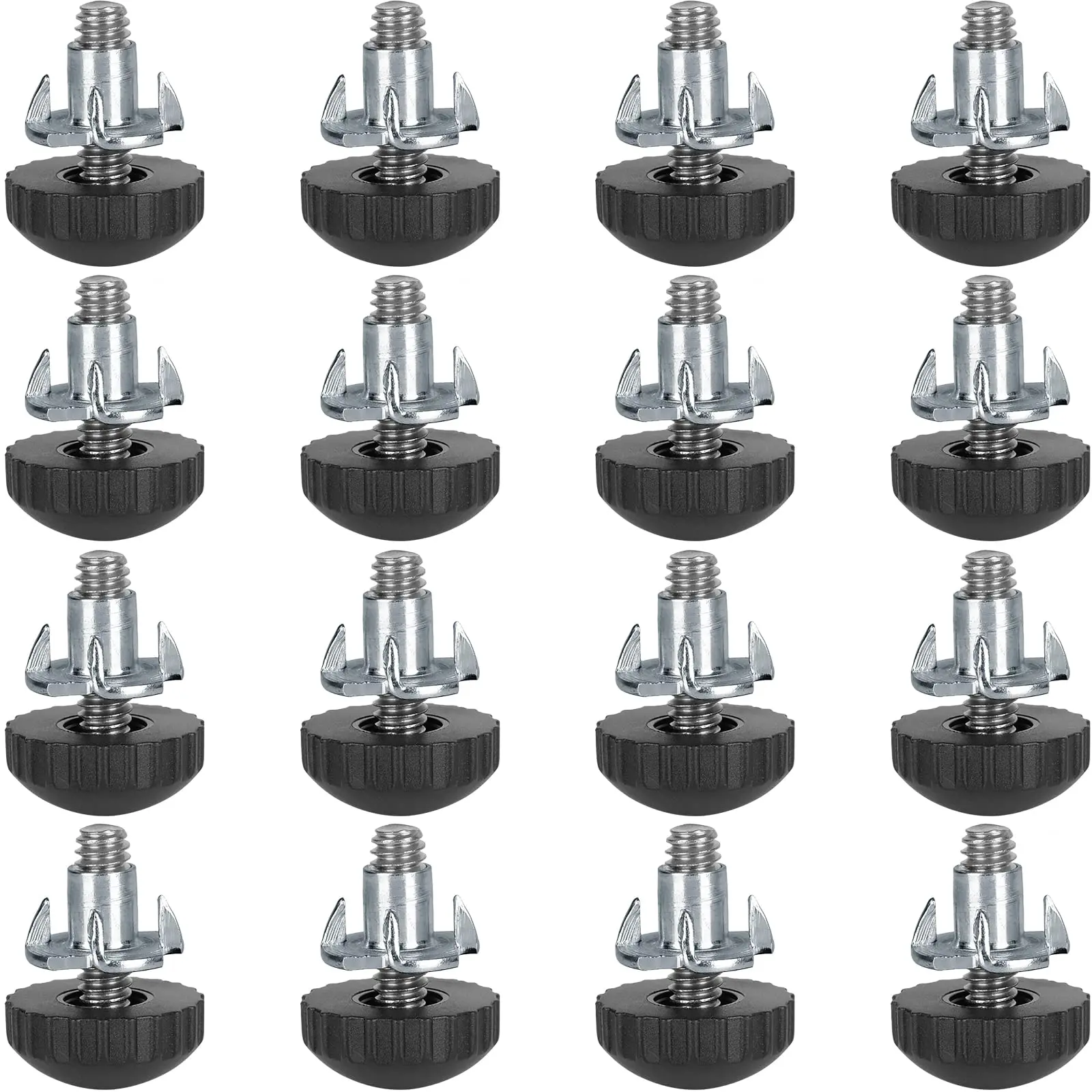 Furniture Leveling Feet With Black Felt Pad And Metal T-Nut, 1/4-20x1 Threaded Shank, Adjustable Leg Levelers, 12 Pack
Furniture Leveling Feet With Black Felt Pad And Metal T-Nut, 1/4-20x1 Threaded Shank, Adjustable Leg Levelers, 12 Pack