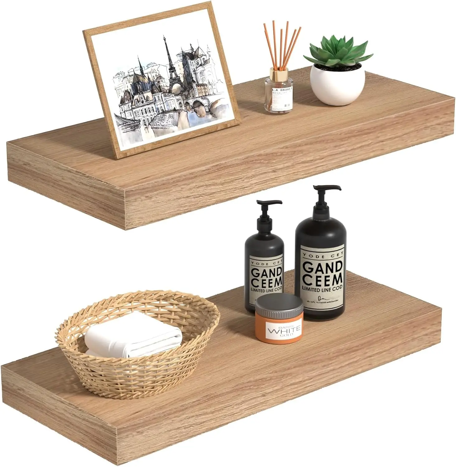 Oak Floating Shelves Wood for Wall 15.7in Wall Mounted Display Ledge Shelves Perfect for Bedroom, Bathroom, Living Room
Oak Floating Shelves Wood for Wall 15.7in Wall Mounted Display Ledge Shelves Perfect for Bedroom, Bathroom, Living Room