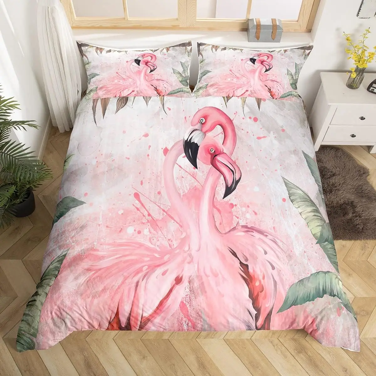 Pink Flamingo Duvet Cover Set Marble Print Bedding Set with 2 Pillowcases Cartoon Animal Quilt Cover Romantic Girls Kids Double
Pink Flamingo Duvet Cover Set Marble Print Bedding Set with 2 Pillowcases Cartoon Animal Quilt Cover Romantic Girls Kids Double