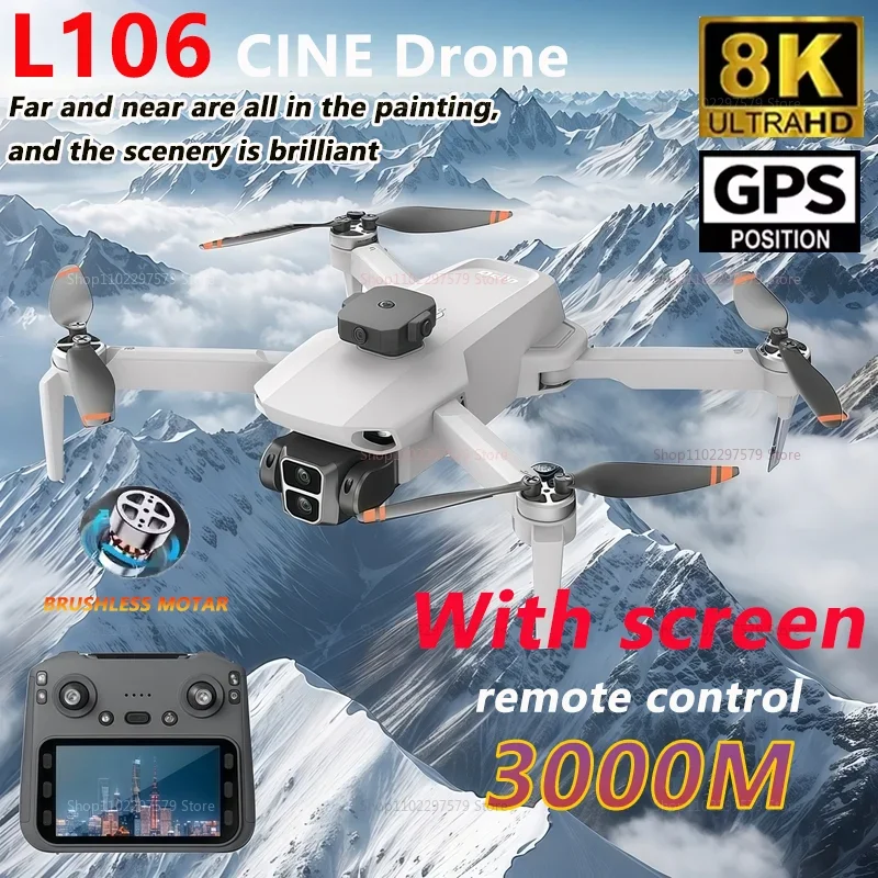 New L106 RC Drone 5G WIFI Professional 8K HD Camera Airplane FPV Video UAV With Screen Remote Control Quadcopter Dron Toys Gifts
New L106 RC Drone 5G WIFI Professional 8K HD Camera Airplane FPV Video UAV With Screen Remote Control Quadcopter Dron Toys Gifts
