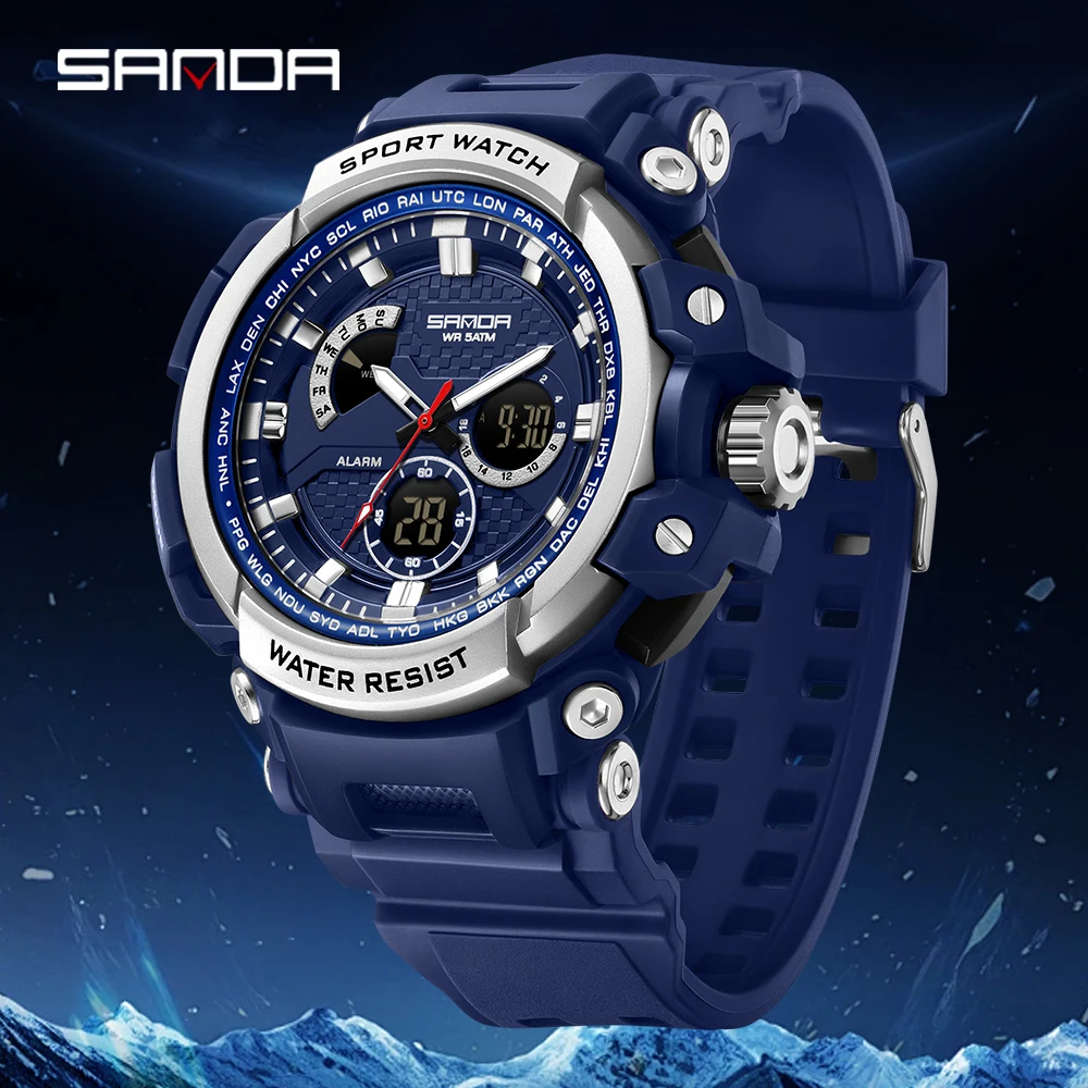 SANDA 3388 Fashion Student Electronic Watch Multi functional Waterproof Alarm Clock Dual Display Men's Electronic Watch 2026
SANDA 3388 Fashion Student Electronic Watch Multi functional Waterproof Alarm Clock Dual Display Men's Electronic Watch 2026