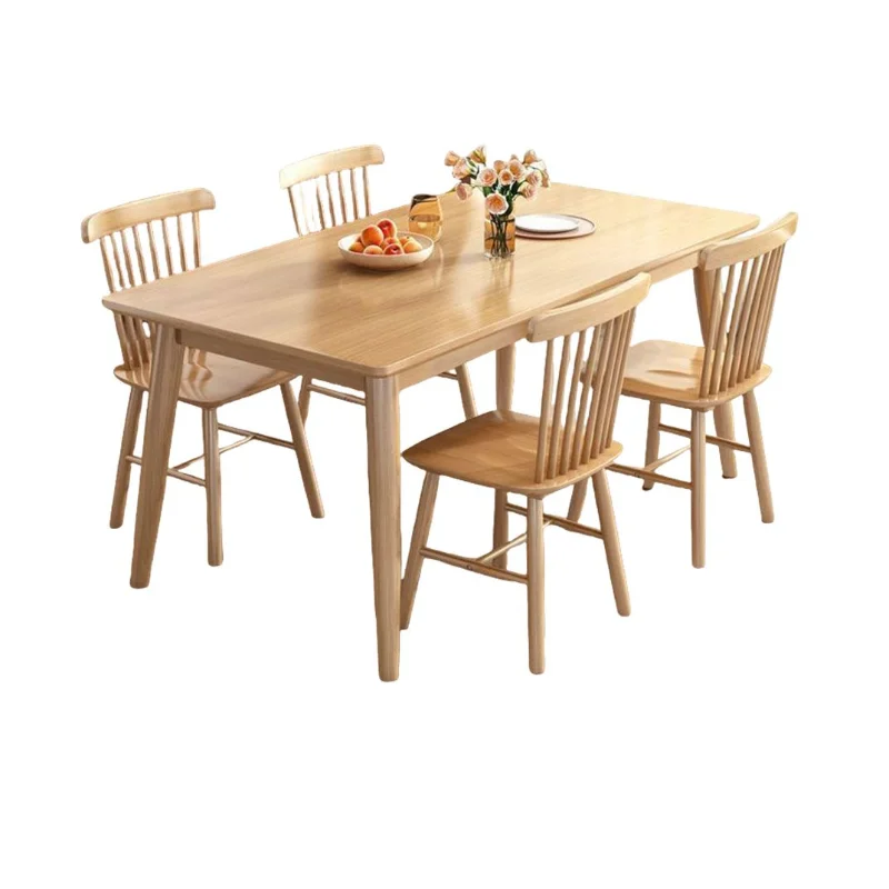 Nordic solid wood dining table, modern simple small apartment rectangular dining table and chair combination
Nordic solid wood dining table, modern simple small apartment rectangular dining table and chair combination