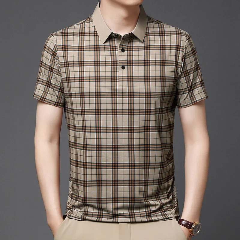 Ice Silk Short Sleeved Shirt for Men's Summer Thin Style Fashion Flip Collar Casual Stripe Short Sleeve
Ice Silk Short Sleeved Shirt for Men's Summer Thin Style Fashion Flip Collar Casual Stripe Short Sleeve