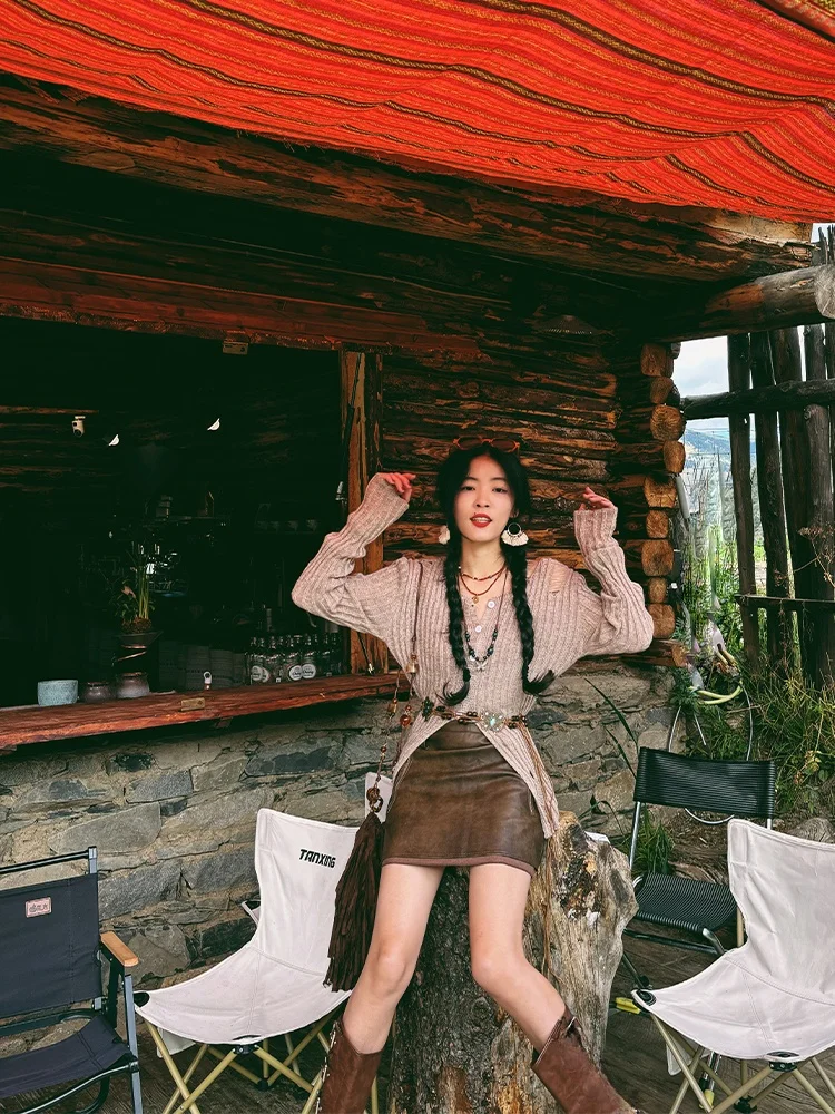 Feng Autumn Vintage Brown Short A-Line Leather Skirt Women Slimming High Waist Half Body Skirt Fashionable Versatile
Feng Autumn Vintage Brown Short A-Line Leather Skirt Women Slimming High Waist Half Body Skirt Fashionable Versatile