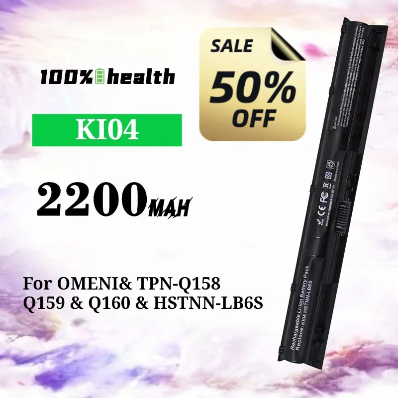 KI04 2200mAh Laptop Battery for HP OMEN 1/TPN-Q158/Q159/Q160/HSTNN-LB6S Lithium Rechargeable Battery
KI04 2200mAh Laptop Battery for HP OMEN 1/TPN-Q158/Q159/Q160/HSTNN-LB6S Lithium Rechargeable Battery