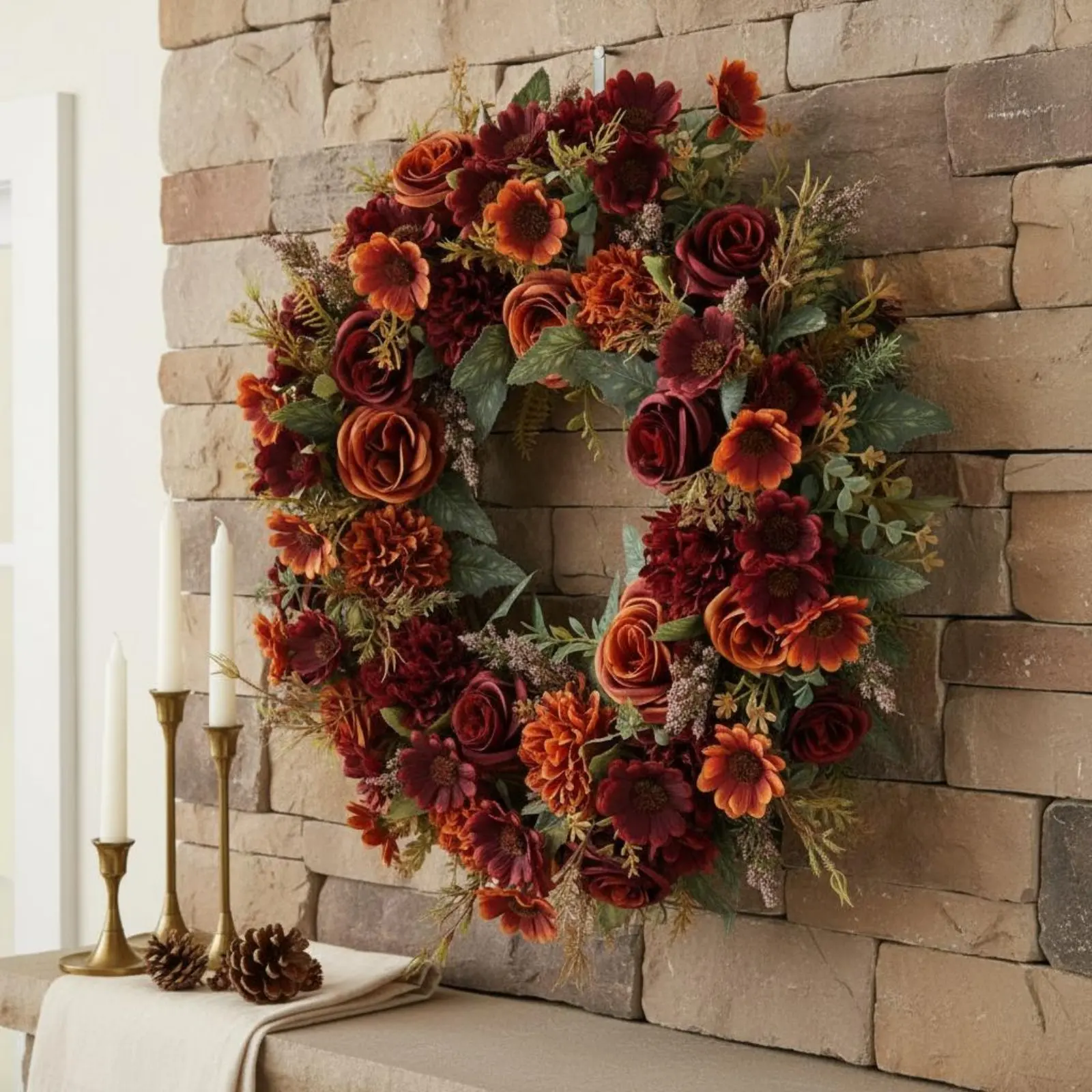 Fall Harvest Wreath Easy to Hang Artificial Fall Wreath Handmade No Special Cleaning for Porch
Fall Harvest Wreath Easy to Hang Artificial Fall Wreath Handmade No Special Cleaning for Porch
