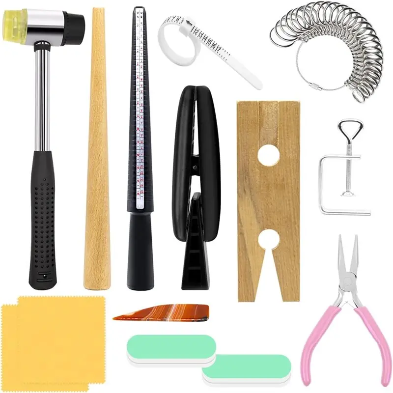 A84X-Jewelry Making Tool Set Contains Of 14 Pieces Including Flat Nose Pliers, V-Slot Bench Pin Clamp, Mallet Hammer, Gauge Size
A84X-Jewelry Making Tool Set Contains Of 14 Pieces Including Flat Nose Pliers, V-Slot Bench Pin Clamp, Mallet Hammer, Gauge Size