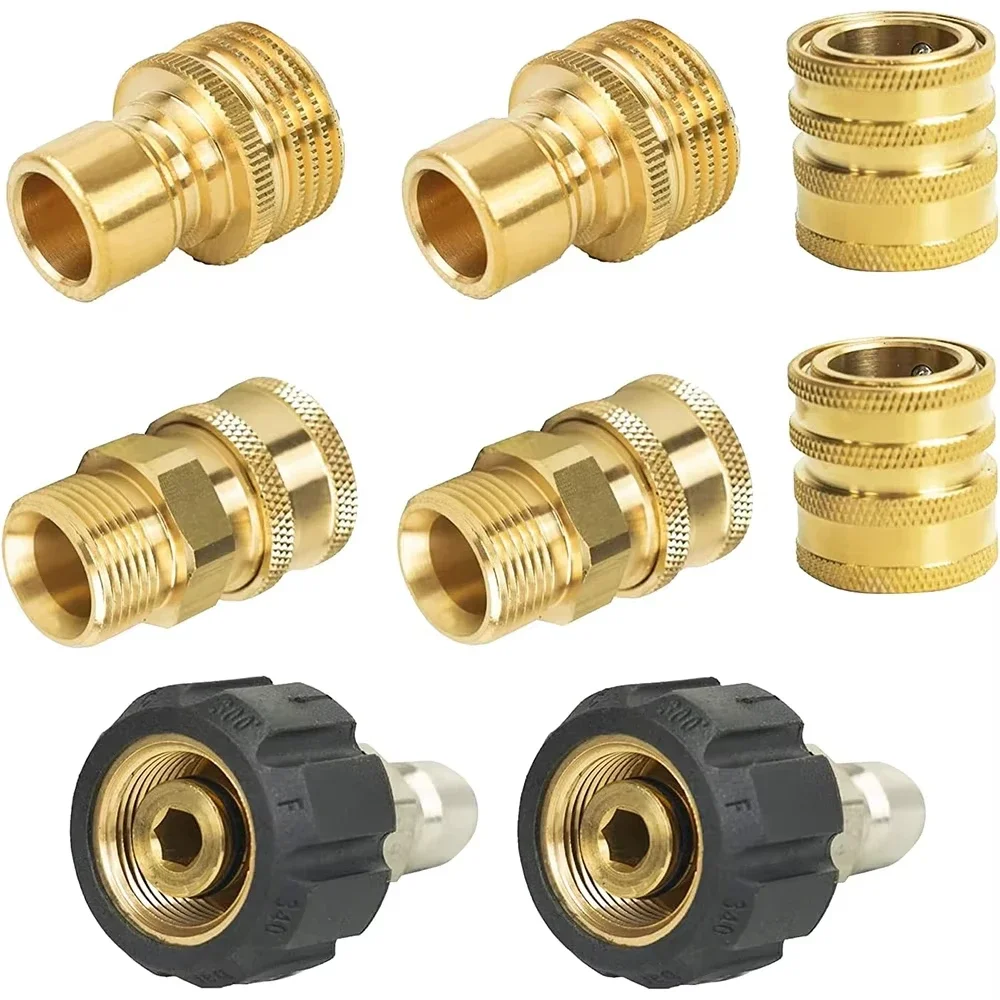 Pressure Washer Adapter Kit - 3/8" Quick Connect, 3/4" Quick Release Brass Quick Disconnect Plumbing Adapters
Pressure Washer Adapter Kit - 3/8" Quick Connect, 3/4" Quick Release Brass Quick Disconnect Plumbing Adapters