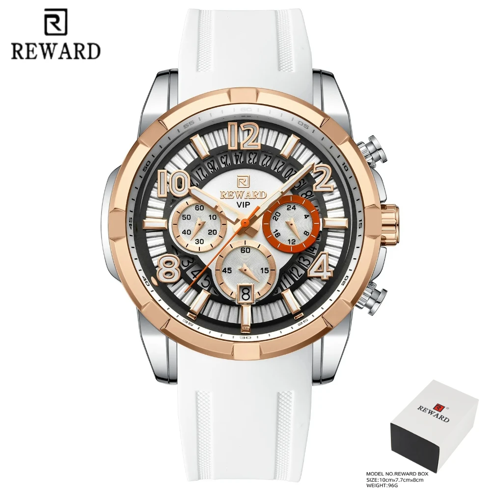 REWARD 832263 Fashion Men Quartz Watch Multi Functional Chronograph Automatic Calendar Silicone Strap Waterproof Watches for Man
REWARD 832263 Fashion Men Quartz Watch Multi Functional Chronograph Automatic Calendar Silicone Strap Waterproof Watches for Man