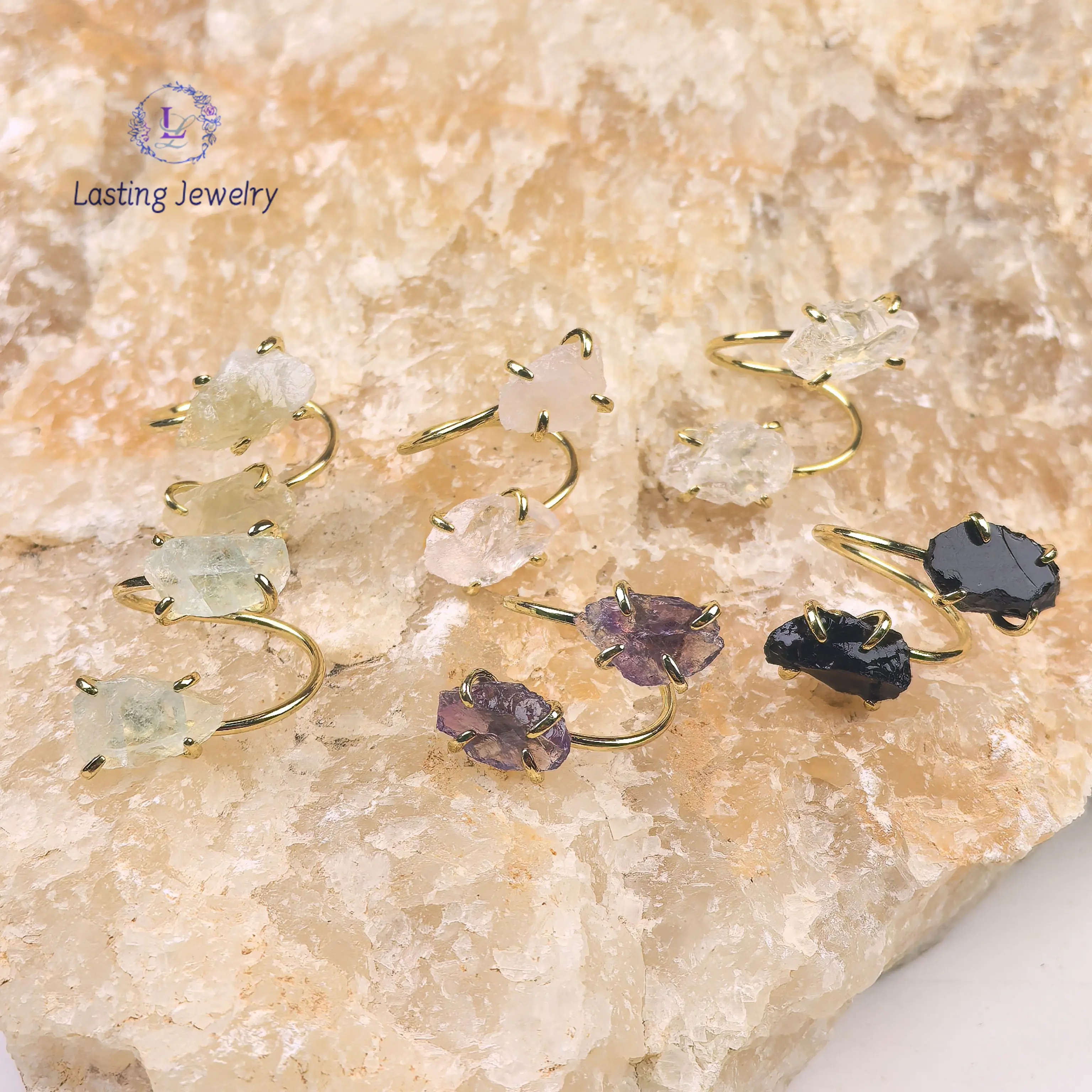 Double Raw Crystal Quartz Open Rings,Natural Amethyst Obsidian Fluorite Adjustable Finger Ring Women Fashion Bohemia Jewelry
Double Raw Crystal Quartz Open Rings,Natural Amethyst Obsidian Fluorite Adjustable Finger Ring Women Fashion Bohemia Jewelry