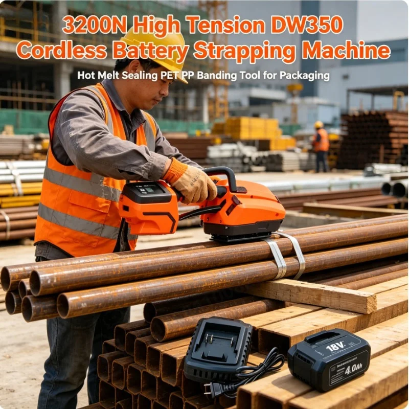 TOP 3200N High Tension DW350 Cordless Battery Strapping Machine Hot Melt Sealing PET PP Banding Tool for Packaging
TOP 3200N High Tension DW350 Cordless Battery Strapping Machine Hot Melt Sealing PET PP Banding Tool for Packaging