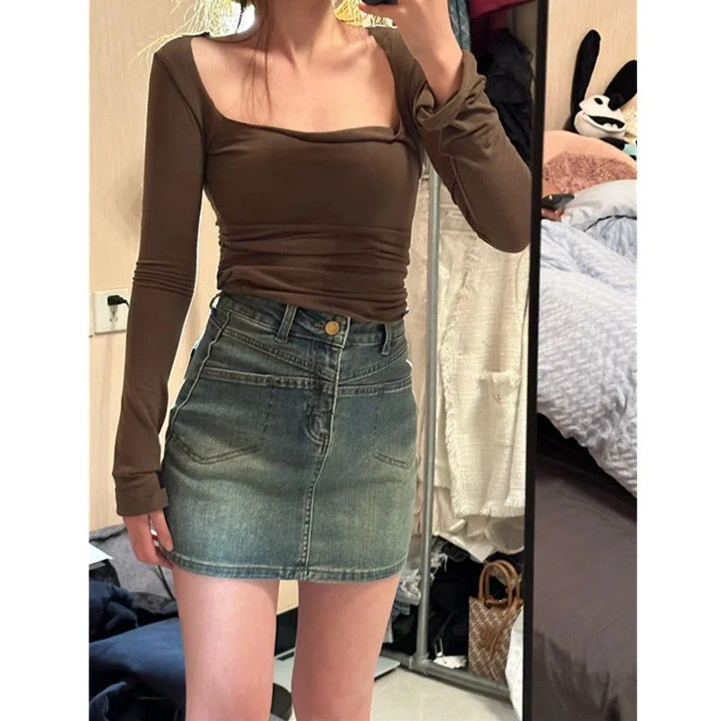 Retro Hot Girl Denim Skirt High Waist Butt Covering Women's Summer Large Size A-Line ort Skirt with kets And Buttons
Retro Hot Girl Denim Skirt High Waist Butt Covering Women's Summer Large Size A-Line ort Skirt with kets And Buttons