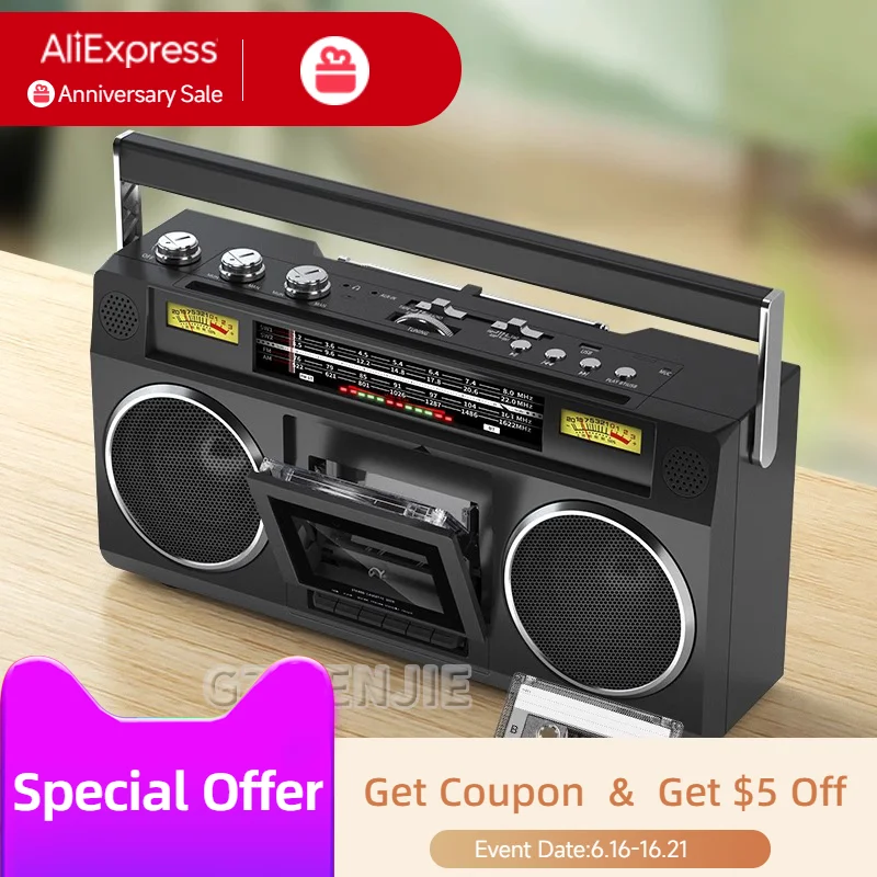 Retro Nostalgic Old-fashioned Magnetic Tape Recorder Multi-function Bluetooth Speaker FM Radio HIFI Sound Quality Bass Regulatio
Retro Nostalgic Old-fashioned Magnetic Tape Recorder Multi-function Bluetooth Speaker FM Radio HIFI Sound Quality Bass Regulatio