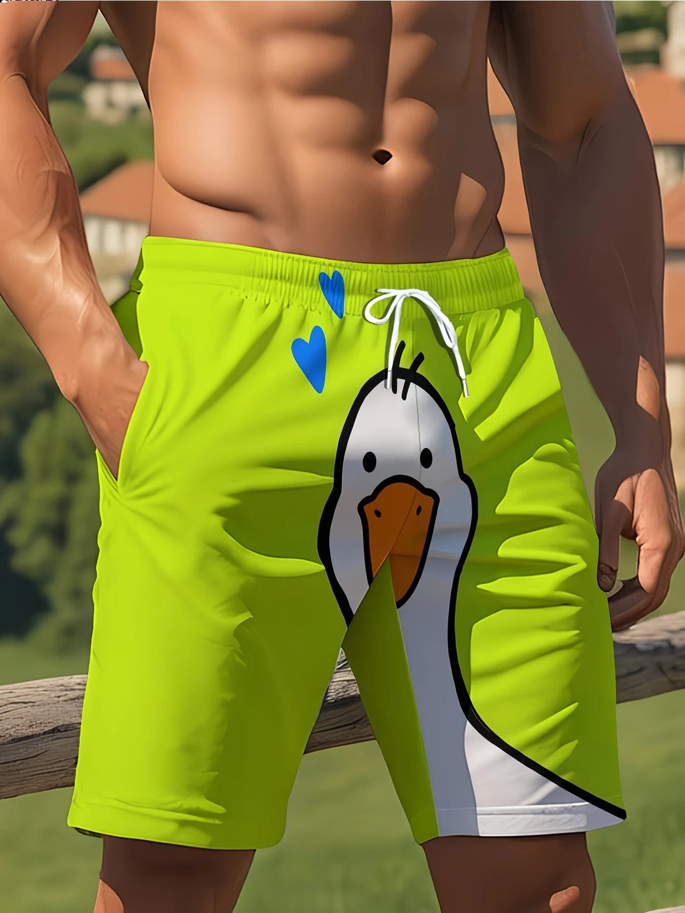 Men Cute Cartoon White Goose Heart Print Swim Trunks Elastic Drawstring Waist With Pockets Summer Funny Graphic Casual Beach Boa
Men Cute Cartoon White Goose Heart Print Swim Trunks Elastic Drawstring Waist With Pockets Summer Funny Graphic Casual Beach Boa