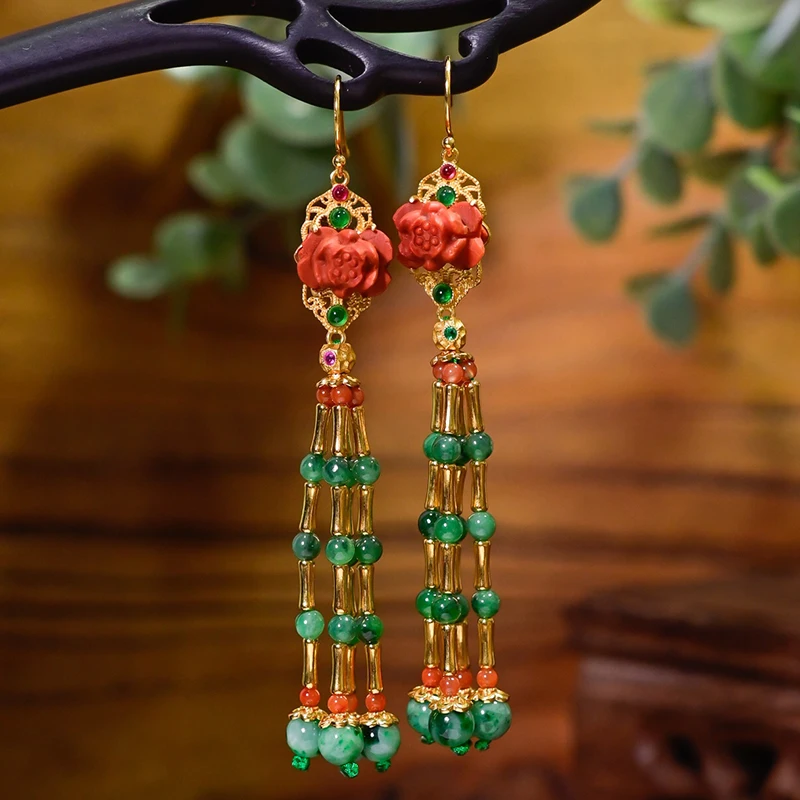 Серьги с кисточками из натурального жадеита А с плавающим цветком, серьги из стерлингового серебра с южным красным агатом и лотосом, позолоченные серьги
Серьги с кисточками из натурального жадеита А с плавающим цветком, серьги из стерлингового серебра с южным красным агатом и лотосом, позолоченные серьги