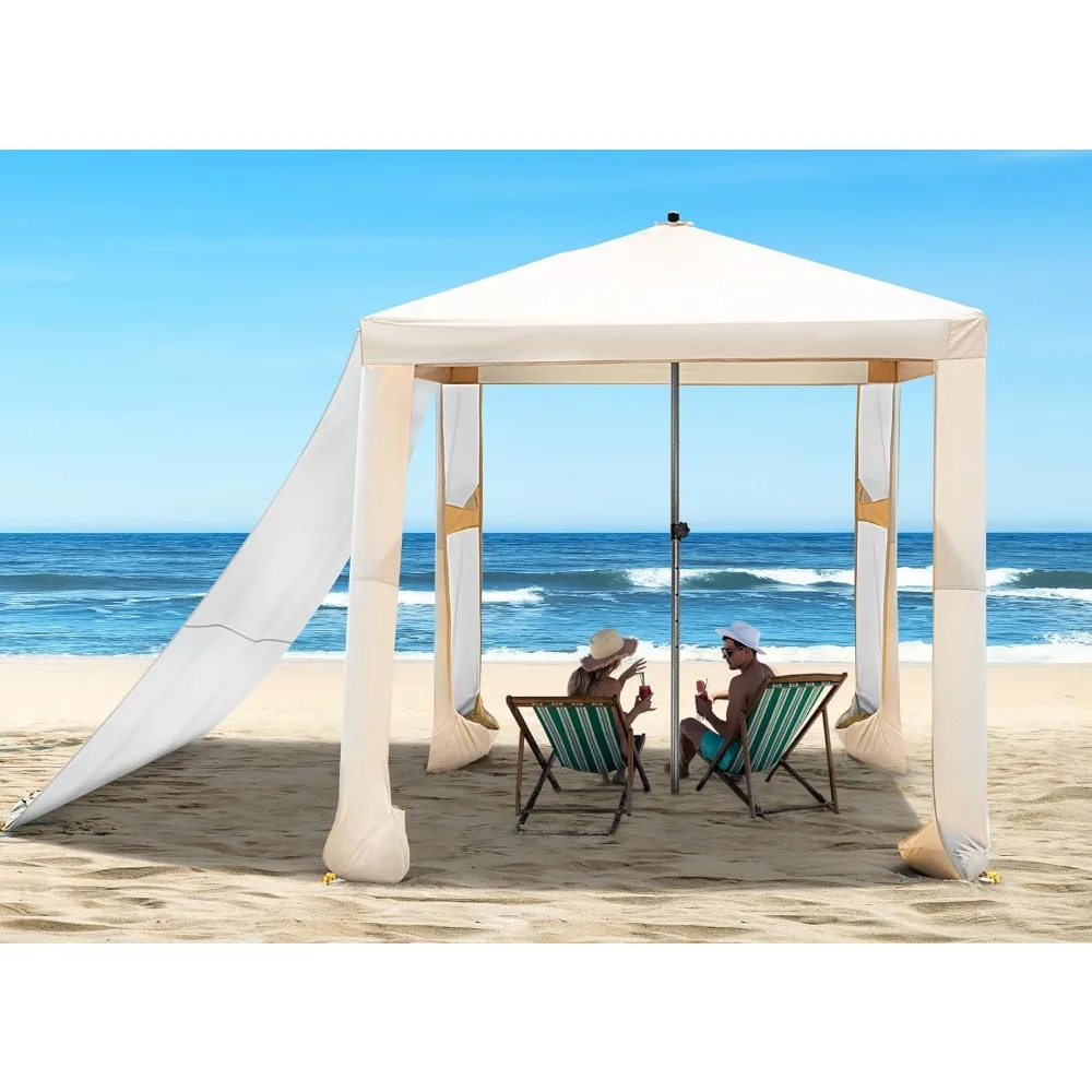 Пляжная кабана Vibemo, переносной пляжный навес 6,2 'x 6' с боковой стенкой, 4 регулируемых по высоте, UPF 50 + УФ-защита 
Пляжная кабана Vibemo, переносной пляжный навес 6,2 'x 6' с боковой стенкой, 4 регулируемых по высоте, UPF 50 + УФ-защита