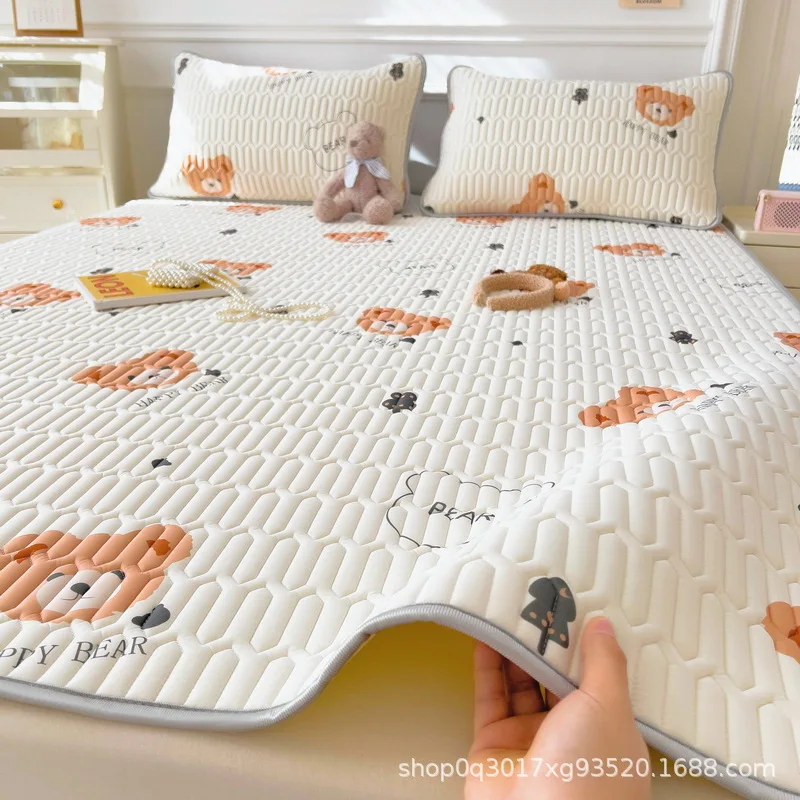 Summer Latex Cool Mat for Bed 3pcs Ice Cold Bed Sheet Double Bedspread Non-slip Foldable Mattress Cover Pillowcase Set Washable
Summer Latex Cool Mat for Bed 3pcs Ice Cold Bed Sheet Double Bedspread Non-slip Foldable Mattress Cover Pillowcase Set Washable