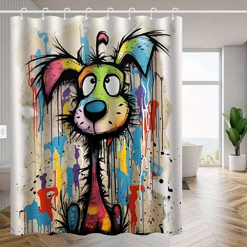 Cute Colorful Dog Shower Curtain Abstract Painted Dog Art Graffiti Style Pet Lover Decor Waterproof Fabric Bath Curtain Set Home
Cute Colorful Dog Shower Curtain Abstract Painted Dog Art Graffiti Style Pet Lover Decor Waterproof Fabric Bath Curtain Set Home