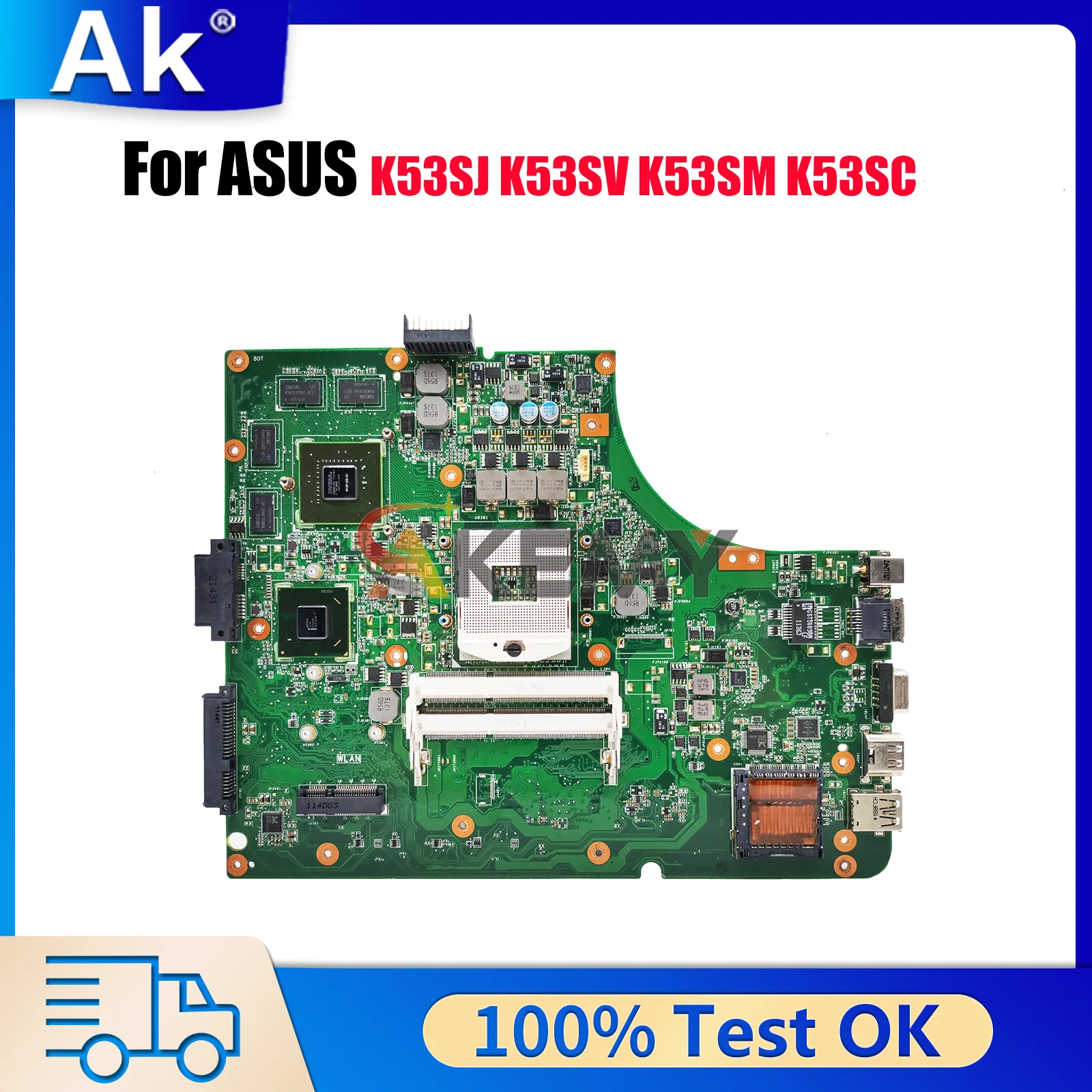 K53SV Laptop Motherboard For ASUS K53S K53SJ K53SC K53SM K53SK K53SV K53SD Notebook Mainboard 100% tests OK fast shipping stk
K53SV Laptop Motherboard For ASUS K53S K53SJ K53SC K53SM K53SK K53SV K53SD Notebook Mainboard 100% tests OK fast shipping stk