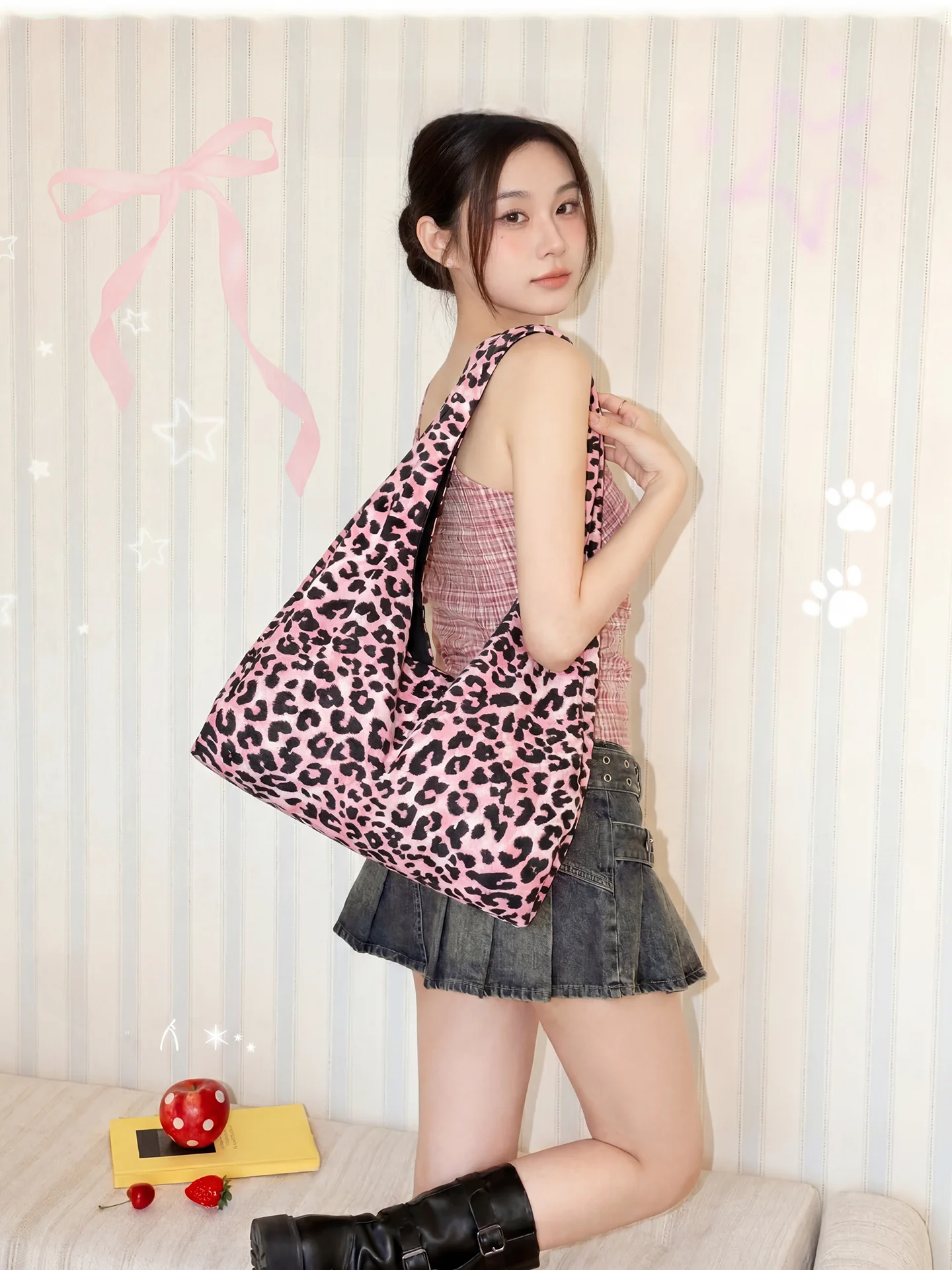 Large Capacity Pink Leopard Print Tote Bag Women's Slouchy Lazy Style Shoulder Bag Orange Girl Sweet Cool Style Shopping Bag
Large Capacity Pink Leopard Print Tote Bag Women's Slouchy Lazy Style Shoulder Bag Orange Girl Sweet Cool Style Shopping Bag