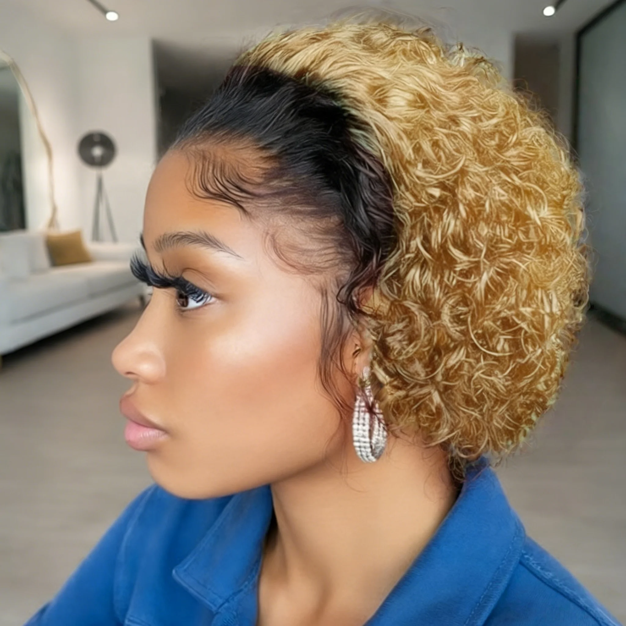 13X1 Lace Front Wigs Pixie Cut Wig Human Hair Short Curly Wig Pre Plucked For Women
13X1 Lace Front Wigs Pixie Cut Wig Human Hair Short Curly Wig Pre Plucked For Women 